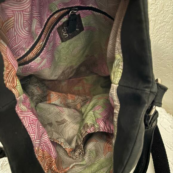 THE SAK Leather Crossbody Blk Androgynous Dark Witchy Retro Grunge Goth Biker - Picture 4 of 8